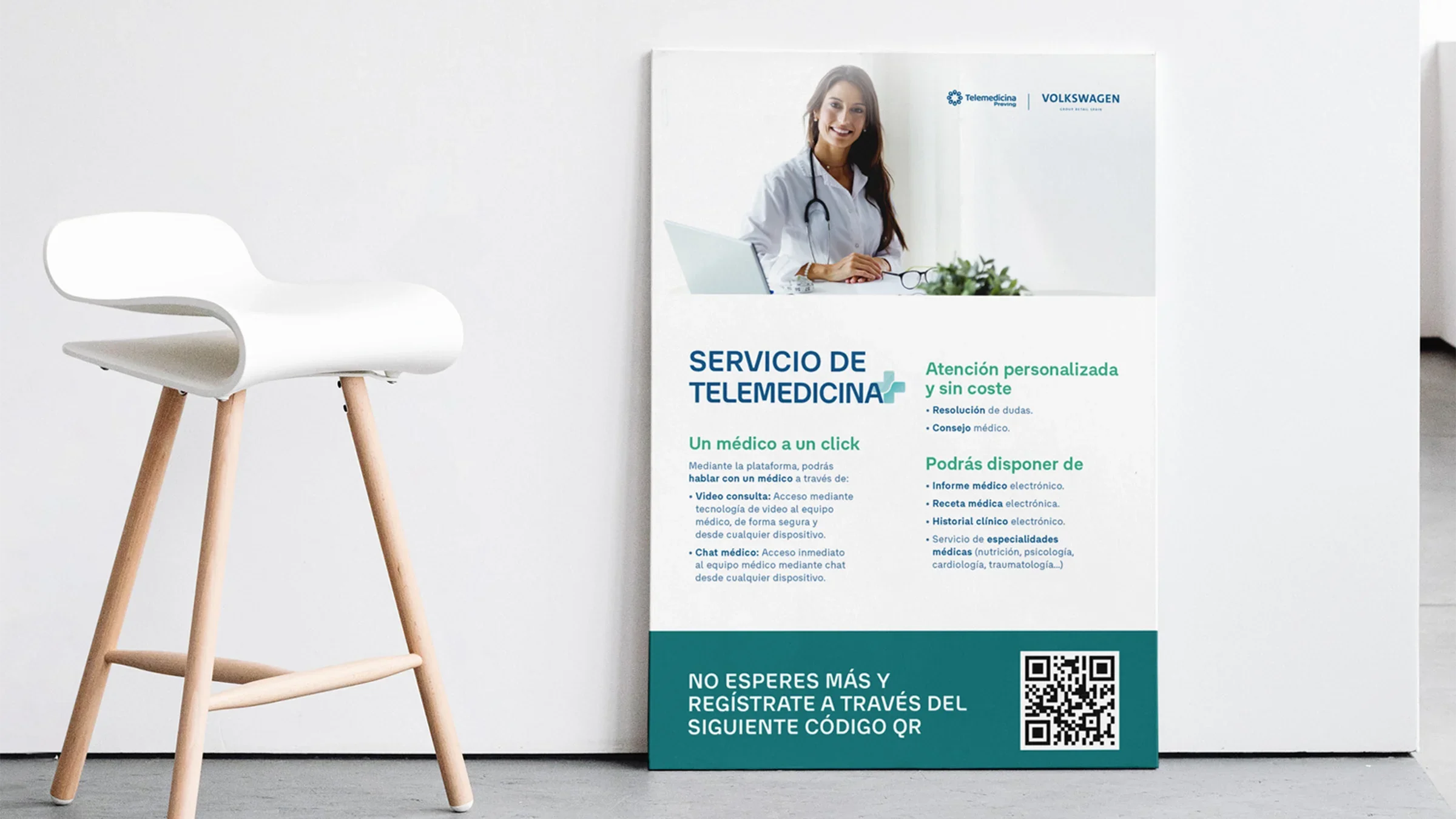 Brand identity and animated interface elements for the Volkswagen Group Telemedicine health service platform.